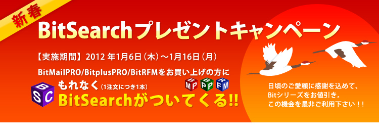 �V�t BitSearch�v���[���g�L�����y�[�� ���{����:2011�N1��6��(��)�`1��16��(��)