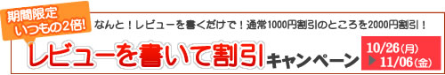 レビューを書いて最大8000円の割引キャンペーン